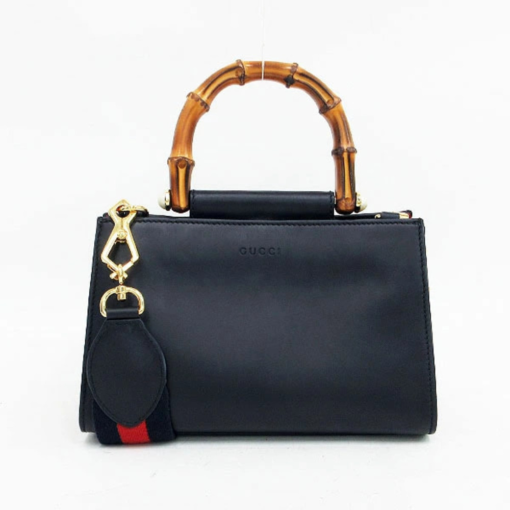 GUCCI Bamboo Bag Black Leather
